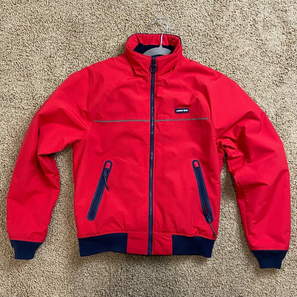 Land's End Squall bomber jacket - waterproof, insulated, cherry red
